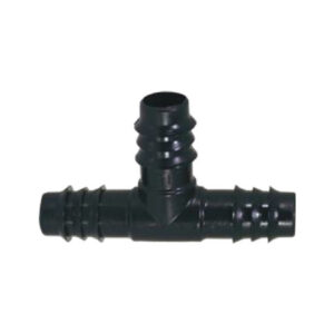 Tee dentada, utilizado en sistemas de riego tecnificado para dividir o unir el flujo de fluido en tres direcciones.