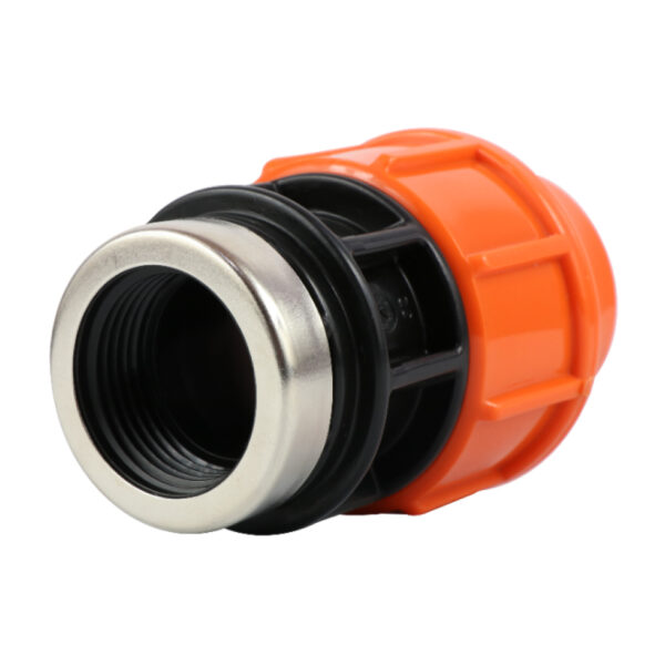 Adaptador rosca hembra, permiten con facilidad la unión de un accesorio con rosca interna para los tubos con salida de los fluidos en corto tiempo, pueden montarse en tuberías de polietileno de alta densidad y baja densidad. Para conducción de fluidos en plantas industriales, instalaciones para riego tecnificado y conducción de fluidos.
