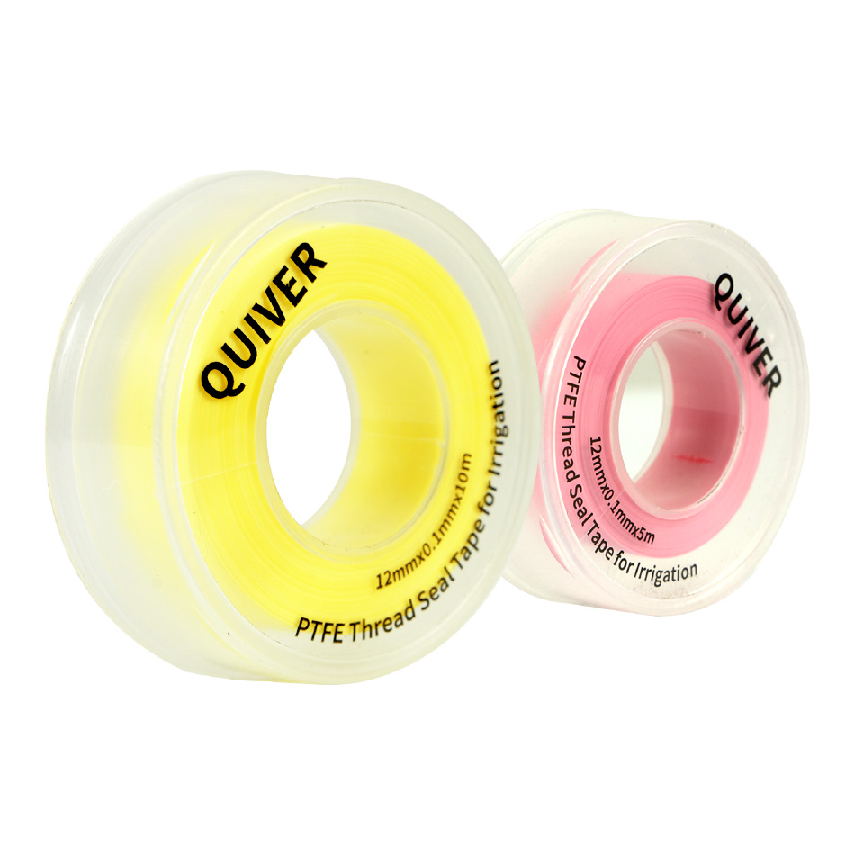 Cinta teflon, utilizada en sistemas de riego tecnificado para sellar las conexiones roscadas de tuberías y accesorios.