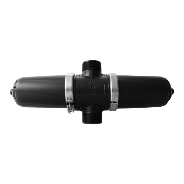 Filtro de agua 4", utilizado en sistemas de riego tecnificado para eliminar partículas, impurezas y contaminantes del agua, mejorando su calidad y haciéndola segura para el consumo humano o para aplicaciones industriales y comerciales.