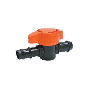 Mini válvula con conector, utilizado en sistemas de riego tecnificado para controlar el fluido una vez que la válvula está abierta.
